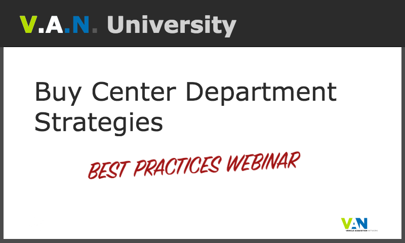Buy Center Department Strategies [VIDEO]